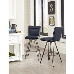 Demi Hairpin Leg Swivel Bar Stool in Cobalt, set of 2