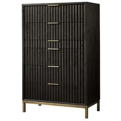 Kentfield Solid Wood Six Drawer Cheset in Black Drifted Oak (2024)