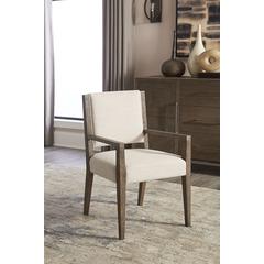 Oakland Upholstered Arm Chair in Brunette, set of 2