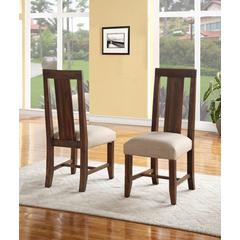 Meadow Solid Wood Upholstered Dining Chair in Brick Brown, set of 2
