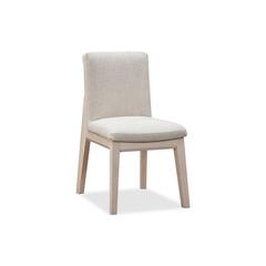 Liv Solid Wood Dining Chair in White Sand and Natural Linen, set of 2