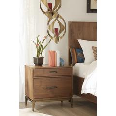 Adler Two Drawer Nightstand in Natural Walnut