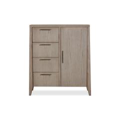 Sumire Four Drawer One Door Ash Wood Chest in Ginger