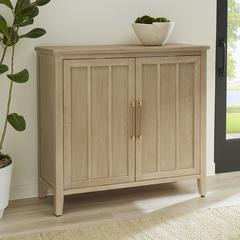 Camden Two Door Two Drawer Bar Cabinet with Stemware Rack and Wine Rack in Chai