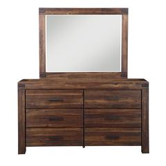 Meadow Six Drawer Solid Wood Dresser in Brick Brown (2024)