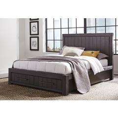 Heath Two Drawer Wood Storage Bed in Basalt Grey