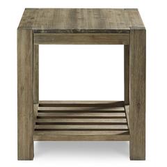 Canyon Solid Wood Rectangular End Table in Washed Grey