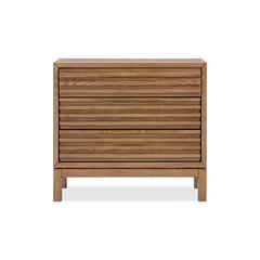 Tanner Three Drawer Ash Wood Nightstand in Roux