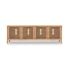 Tanner Four Door Solid Ash Media Console in Flaxen