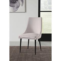 Winston Upholstered Metal Leg Dining Chair in Ash Grey and Black, set of 2