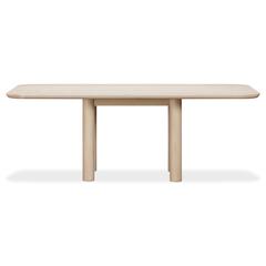 Liv Solid Ash Rectangular Dining Table in White Sand