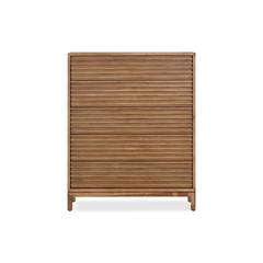 Tanner Five Drawer Ash Wood Chest in Roux