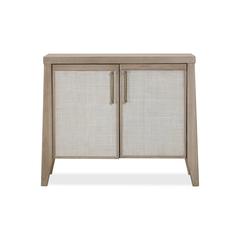 Sumire Two Door Ash Wood Bachelor Chest in Ginger and Natural Cane