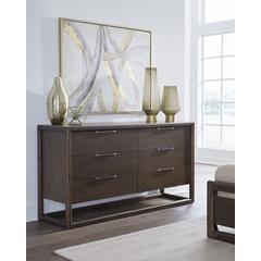 Sol Six Drawer Acacia Wood Dresser in Brown Spice