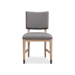Franklin Dining Chair in Au Natural and Gray Leather