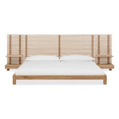 Tanner Solid Ash Wall Bed with Integrated Nightstands in Flaxen