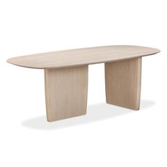 Liv Solid Ash Oval Dining Table in White Sand