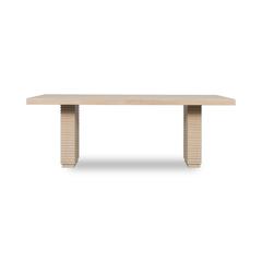 Magnolia Double Pedestal Elm Wood Dining Table in Daffodil