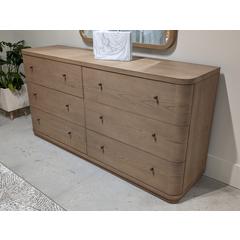 Penny Six Drawer White Oak Dresser in Buff Cream