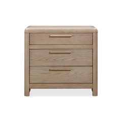 Furano Three Drawer Ash Wood Nightstand in Ginger