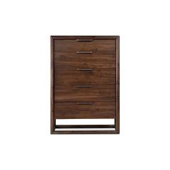 Sol Five Drawer Acacia Wood Chest in Brown Spice