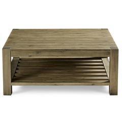 Canyon Solid Wood Square Coffee Table in Washed Grey