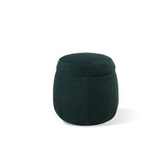 Flex Upholstered Ottoman in Emerald Chenille