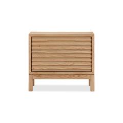 Tanner Two Drawer Ash Wood Nightstand in Flaxen