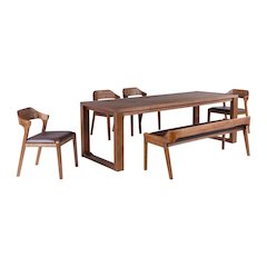 Rasmus 6pc Dining Set - Chestnut Wire-Brush Finish