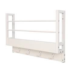 Floating Book Shelf Coat Rack, White, Set Of 2…
