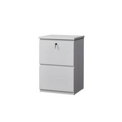 2 Drawer Wood File Cabinet With Lock, White
