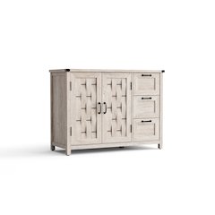 43" Farmhouse Sideboard Buffet Cabinet with Drawers and Shelves,Light Gray