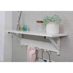 Floating Shelf Coat Rack, White, Set Of 3