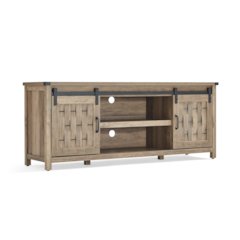 Entertainment Center for TVs up to 70" with Sliding Barn Door,Light Brown