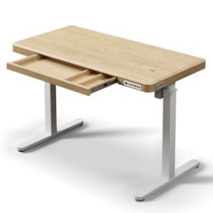 48" K3101 Electric Height Adjustable Standing Desk With Drawers,Natural/White
