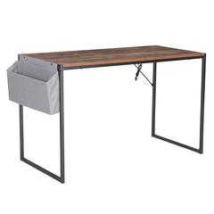 Small Computer Desk, Rustic Brown/Black