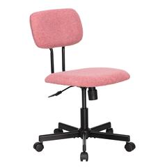 Ergonomic Adjustable Swivel Small Armless Home Office Desk Chair, Pink