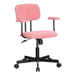 Low Back Velvet Office Computer Chair With Armrest, Pink