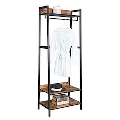 Industrial Rustic Hall Tree Shoe Bench With Storage Shelves