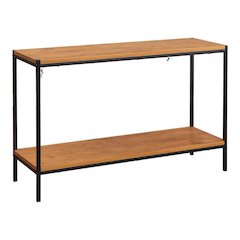 Brooklyn Series Wood Console Table With Storage Shelf In Oak Brown