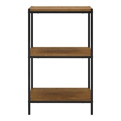 3-Tier Transitional Wood Bookshelf With Open Shelves In Oak Brown