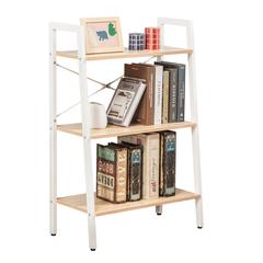 Industrial 3-Tier Bookshelf, Oak/White