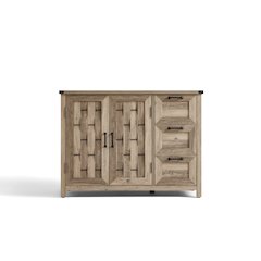 43" Farmhouse Sideboard Buffet Cabinet with Drawers and Shelves,Light Brown