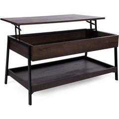 Home Lift Top Coffee Table Center Table, Smoky Oak