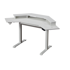 K314 Corner Electric Height Adjustable Standing Desk With Hutch And Drawer