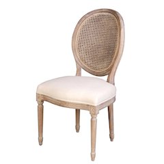 Napoleon Dining Chair with Cane Back - Antique Linen