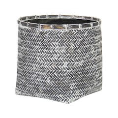 Bamboo Indoor Basket Pot - Grey Wash