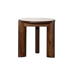 Remix Round Side Table - Travertine