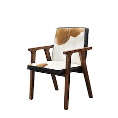 Rio Cool Armchair - Brown Mindi Oak, Leather/Goat Hair