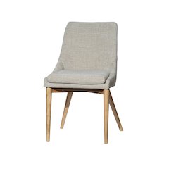 Fritz Side Dining Chair - Taupe with Natural Leg